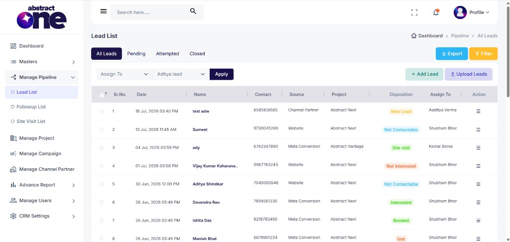 Assign To bulk action with executive dropdown