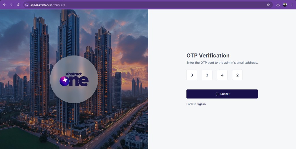 Entering the 4-digit OTP on the verification page
