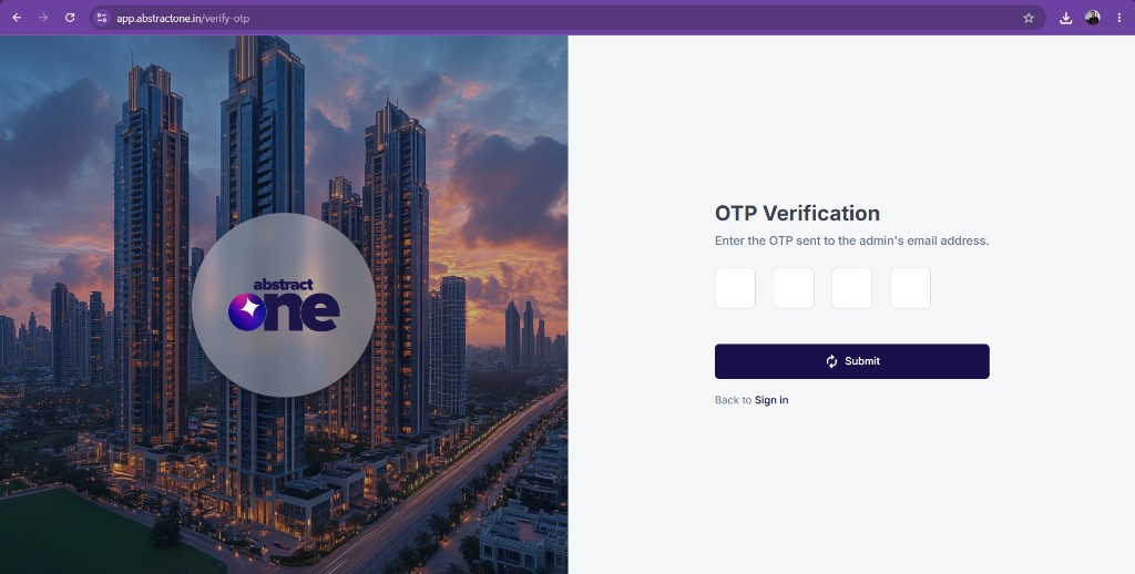 OTP Verification page