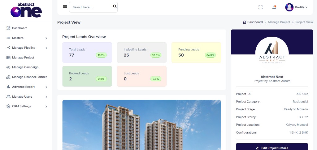 Project Location on Project View page