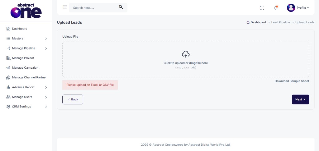 Upload file validation error