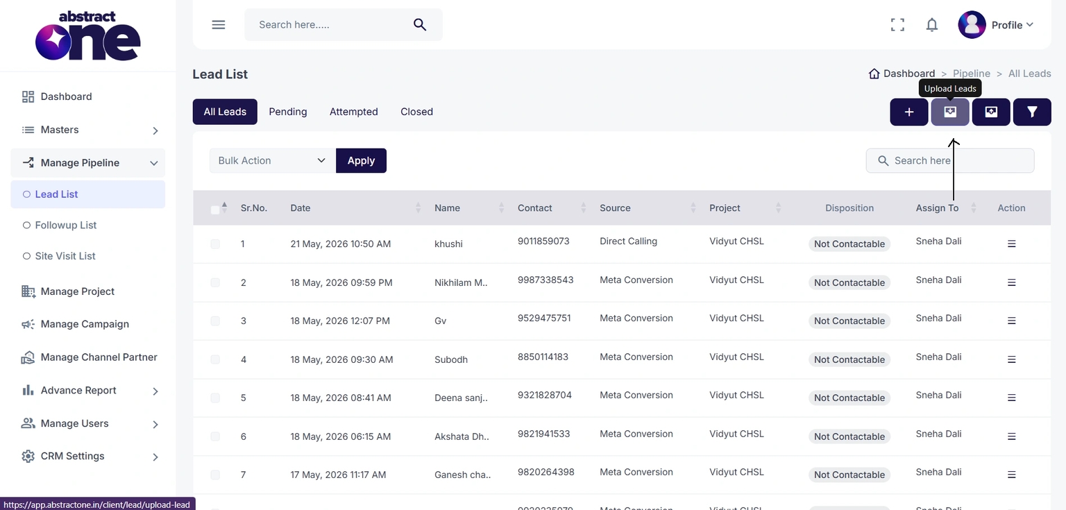 How to Bulk Upload Leads