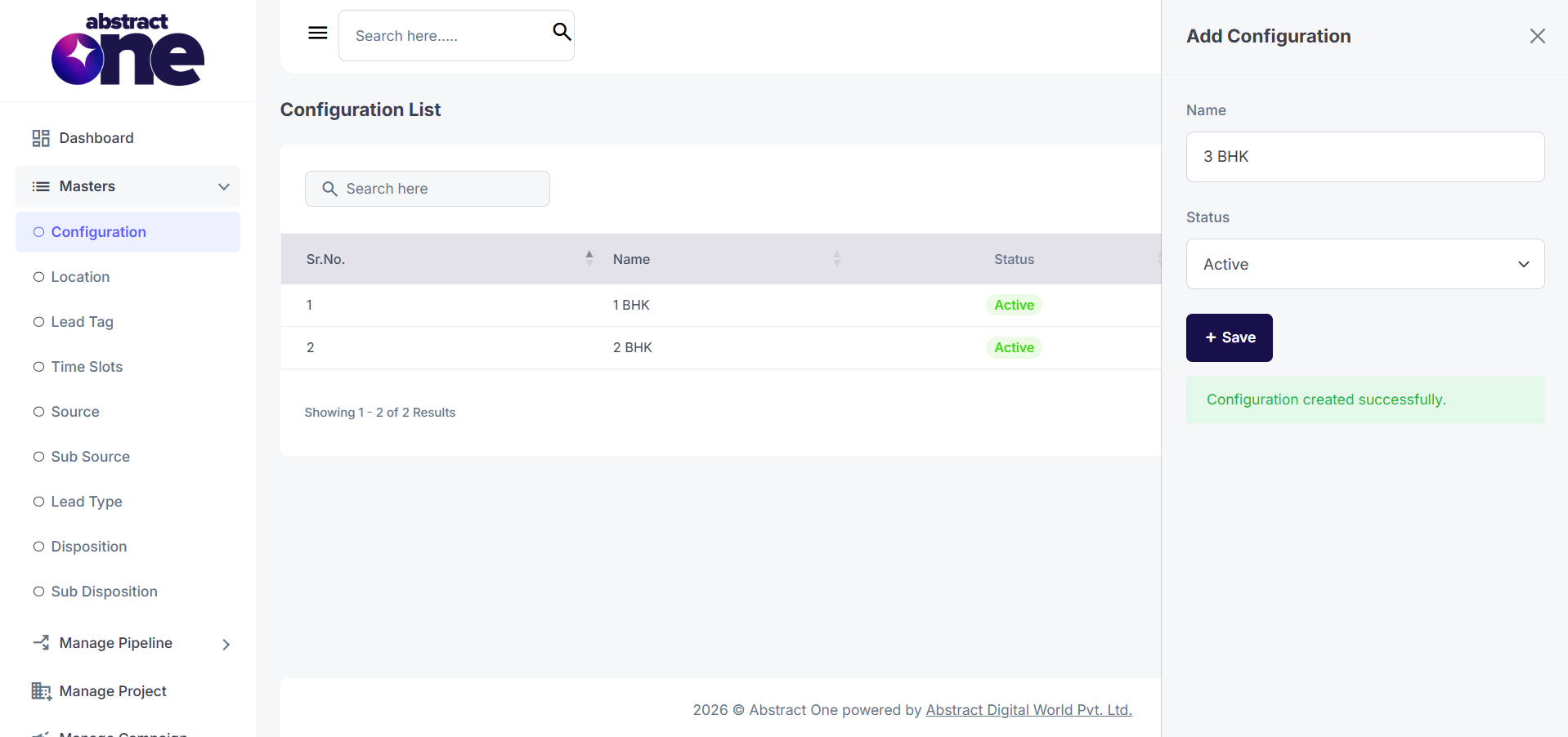 Add or Edit Project Configuration